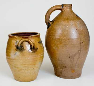 Lot of Two: Rare KNOWELS & STATES / NEW LONDON, CT Jug, A. STATES & CO. Jar