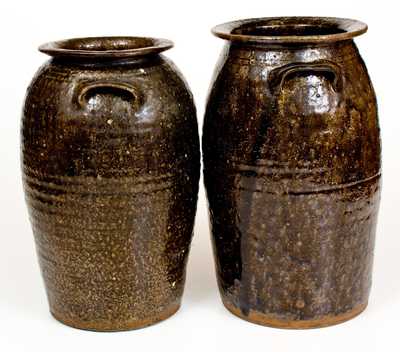 Lot of Two: Catawba Valley, NC Alkaline-Glazed Stoneware Jars