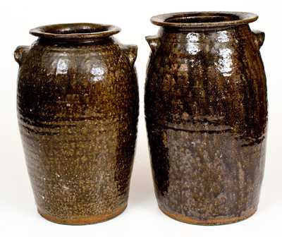 Lot of Two: Catawba Valley, NC Alkaline-Glazed Stoneware Jars