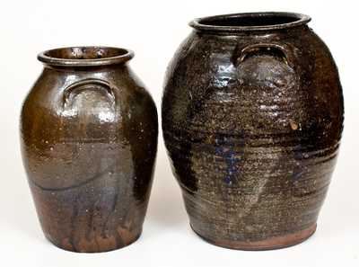 Lot of Two: Southern Alkaline-Glazed Stoneware Jars