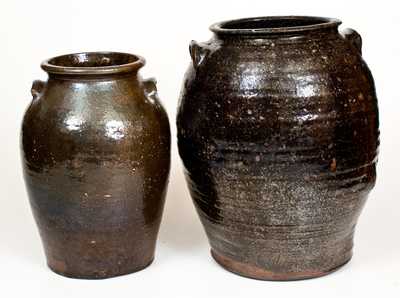 Lot of Two: Southern Alkaline-Glazed Stoneware Jars