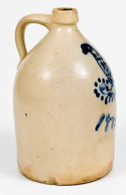 1 Gal. Stoneware Jug with Detailed Bird Decorated Dated "1881"