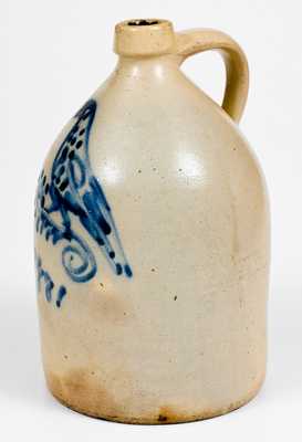 1 Gal. Stoneware Jug with Detailed Bird Decorated Dated 