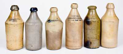 Lot of Six: Dated Stoneware Bottles