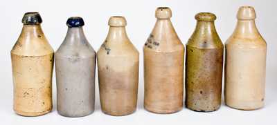Lot of Six: Dated Stoneware Bottles