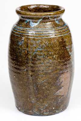 Rare Sylvanus Hartsoe, Lincoln County, NC Stoneware Jar with Rutile Accents
