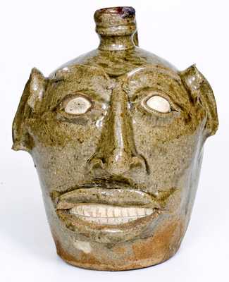 Large-Sized Edgefield District, SC Face Jug, circa 1845-65