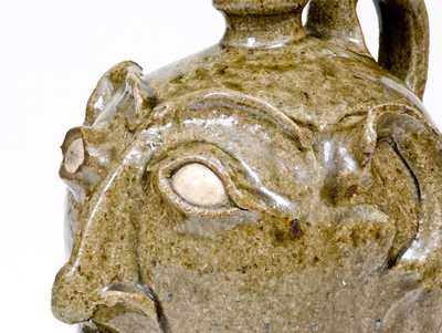 Rare and Important Large-Sized Edgefield, SC Stoneware Face Jug, c1845-65
