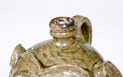 Rare and Important Large-Sized Edgefield, SC Stoneware Face Jug, c1845-65