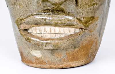 Rare and Important Large-Sized Edgefield, SC Stoneware Face Jug, c1845-65