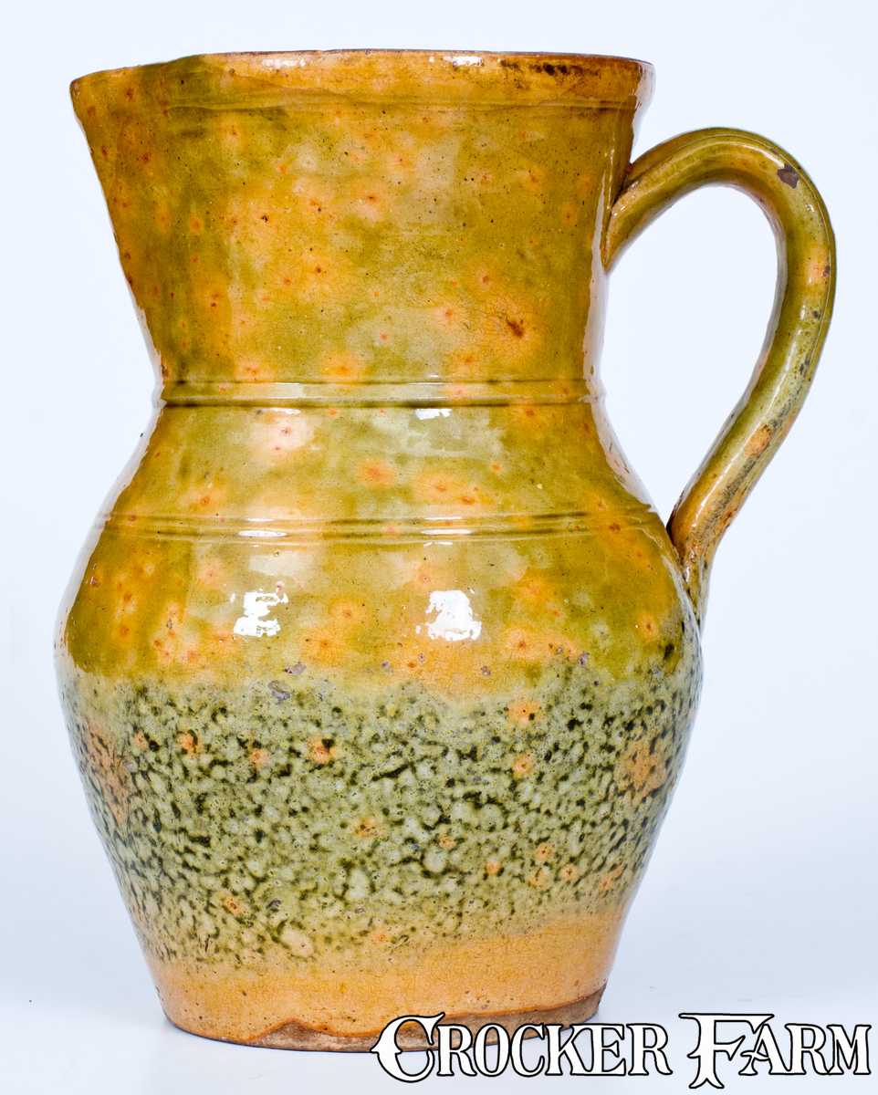 Unusual Glazed Redware Pitcher, possibly Galena, IL -- Lot 63 ...
