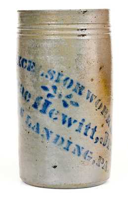 EXCELSIOR WORKS / Isaac Hewitt, Jr. / RICES LANDING, PA Stoneware Canning Jar