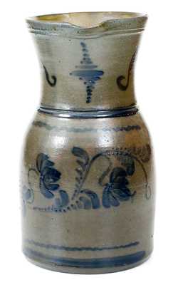 Fine Cobalt-Decorated Stoneware Pitcher, Western PA origin, circa 1870
