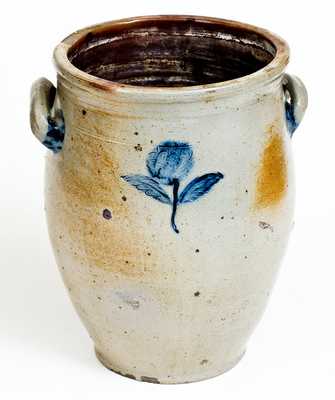 Attrib. Jonathan Fenton, Boston Stoneware Jar w/ Impressed Floral Decoration, late 18th century