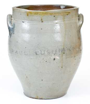 Two-Gallon PAUL : CUSHMAN Stoneware Jar (Albany, NY)