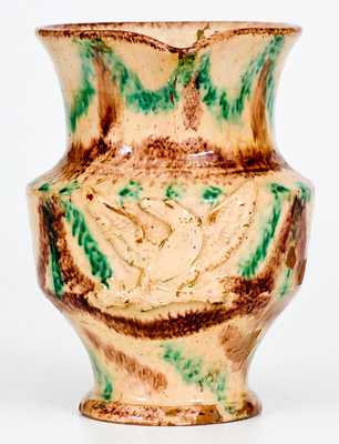 Extremely Rare Slip-Decorated Redware Federal Eagle Pitcher, possibly North Carolina Moravian, c1800