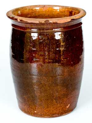 Two-Gallon Galena, Illinois Redware Pottery Jar