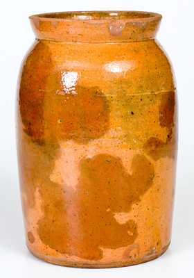 Galena, IL Pottery Preserve Jar, Yellow Mottling