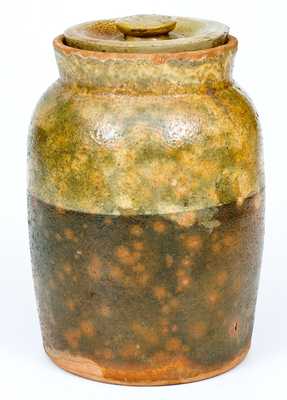 Galena, Illinois Redware Preserve Jar, Yellow Dip