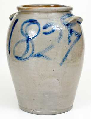 Rare Two-Gallon Baltimore Stoneware Jar with Cobalt Date 