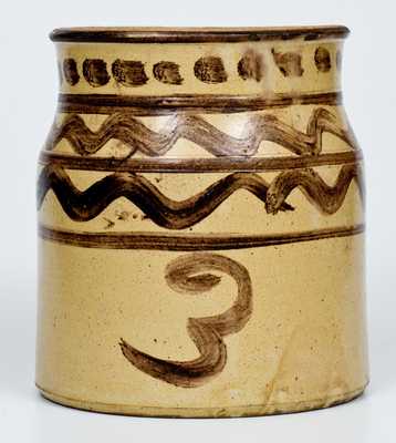 Three-Gallon Slip-Decorated Redware Jar, American or Canadian