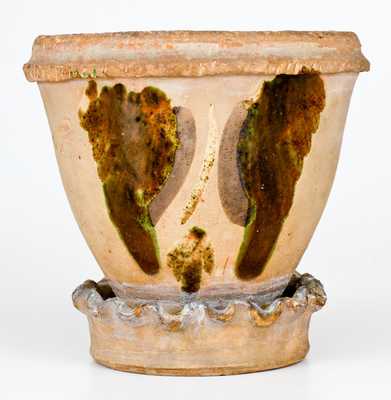 Exceptional SOLOMON BELL / STRASBURG, / Va. Redware Flowerpot, circa 1875