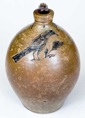 Nicholas van Wickle, Herbertsville, NJ Stoneware Incised Bird Jug