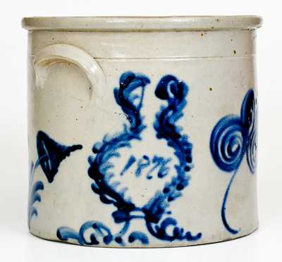 Rare Two-Gallon 1876 Stoneware Crock, possibly Frank B. Norton, Worcester, MA