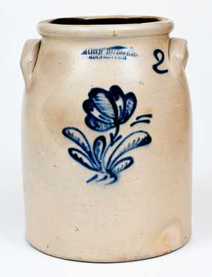 JOHN BURGER / ROCHESTER Stoneware Jar with Slip-Trailed Floral Decoration
