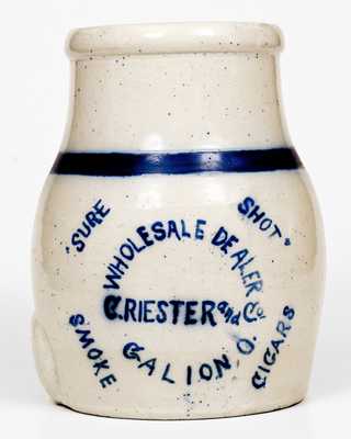 Rare C. RIESTER / GALION, Ohio Stoneware Advertising Cooler