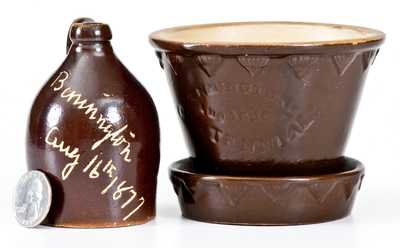 Lot of Two: Bennington, VT Centennial Flowerpot and Little Brown Jug