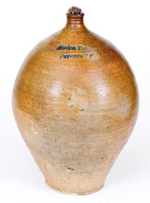 Extremely Rare and Important Gurdon Robins / Fayetteville, NC Jug - First North Carolina Stoneware Pottery