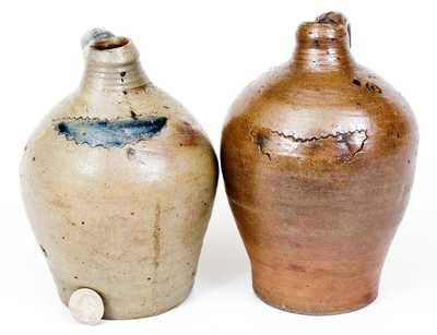 Very Rare Pair of Warne & Letts, South Amboy, NJ Quart Jugs