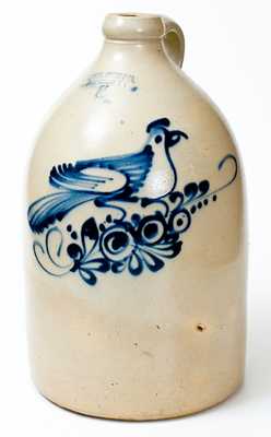 5 Gal. HAXSTUN, OTTMAN & CO. / FORT EDWARD, NY Stoneware Bird Jug