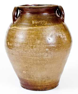 2 Gal. BOSTON Stoneware Jar with Iron-Oxide Dip att. Frederick Carpenter, c1805