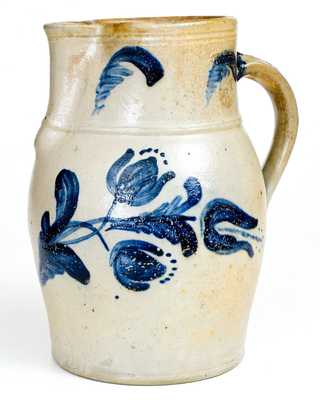 Outstanding JOHN BELL / WAYNESBORO Stoneware Pitcher with Floral Decoration