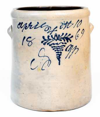 Rare 4 Gal. Ohio Stoneware Crock Inscribed 