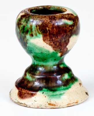 Multi-Glazed Redware Egg Cup, Strasburg, VA, circa 1890