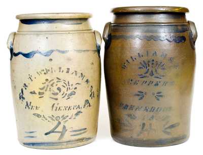 Lot of Two: New Geneva and Greensboro, PA Stoneware Jars