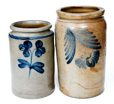 Lot of Two: Baltimore, MD Stoneware Jars with Floral Decoration