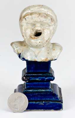 Unusual Stoneware Woman's Head Pie Whistle