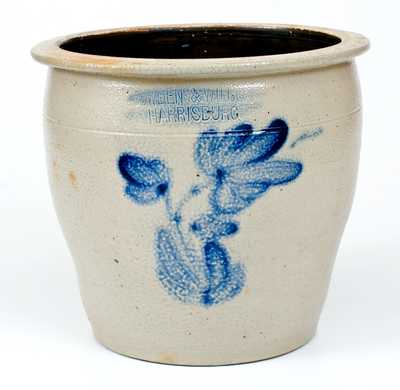 COWDEN & WILCOX / HARRISBURG, PA Stoneware Jar with Floral Decoration