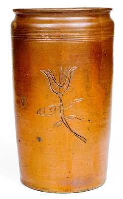 Possibly Paul Cushman, Albany, NY Incised Stoneware Jar