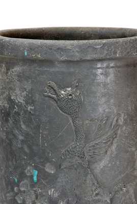 Extremely Rare Anna Pottery Porch Vase w/ Applied Dragon Motif