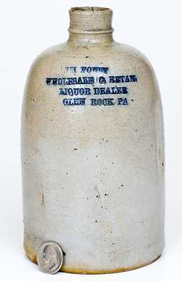 Extremely Rare Glen Rock, Pennsylvania, Stoneware Advertising Jugs (Baltimore)