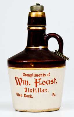 Extremely Rare Glen Rock, Pennsylvania, Stoneware Advertising Jugs (Baltimore)