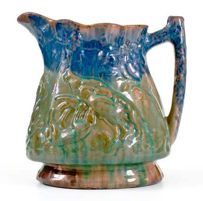 Exceedingly Rare and Important John Bell, Waynesboro, PA Redware Hunt Scene Pitcher