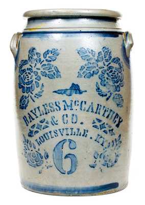 Six-Gallon Bayless, McCarthey & Co. (Louisville, KY) Stoneware Jar