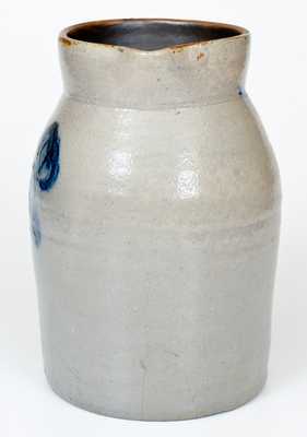 One-Gallon Stoneware Tankard Pitcher with Cobalt Floral Decoration, Ohio origin, circa 1875