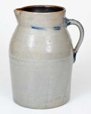 One-Gallon Stoneware Tankard Pitcher with Cobalt Floral Decoration, Ohio origin, circa 1875